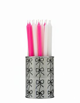 Upcycled Repurposed Linen Tin Holder In 'Bow' Christmas, 5 of 6