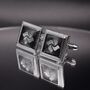 Silver Royal Grey Cufflinks Luxury Lily Flower, thumbnail 5 of 6