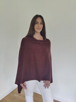 Personalised Dark Brown 100% Cashmere Poncho Gift Boxed, 2 of 9