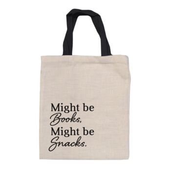 Might Be Snacks Linen Tote Bag, 4 of 4