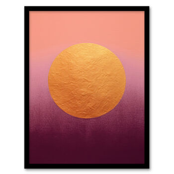 Aubergine Gold Abstract Mauve Peach Pink Wall Art Print, 5 of 6