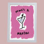 Martini Illustrated Cocktail Print, thumbnail 4 of 4