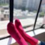 Fuchsia Pink Ribbed Socks, thumbnail 3 of 5