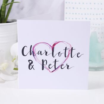Personalised Watercolour Heart Valentine's Day Card, 2 of 3
