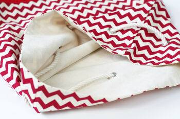 Personalised Santa Sack Christmas Stocking Set Chevrons, 3 of 8