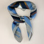 Blue Equestrian Chain Print Silky Scarf, thumbnail 3 of 4