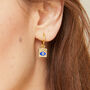 Azra Blue 24 Kt Gold Plated Evil Eye Drop Earrings, thumbnail 1 of 6