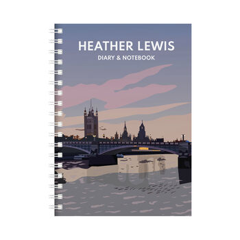 Personalised Lambeth Bridge London Diary And Notebook, 2 of 10