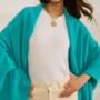 Turquoise Blue 100% Cashmere Travel Wrap Pashmina Shawl Gift Boxed, thumbnail 5 of 8