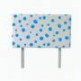 Hand Painted Upholstered Linen Headboard Polka Dot Print, thumbnail 6 of 12