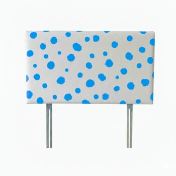 Hand Painted Upholstered Linen Headboard Polka Dot Print, 6 of 12