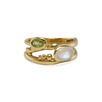 Peridot And Moonstone Gold Ring, 6 of 8