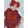 Red Velvet Baby Girls Leotard Tutu Dress, thumbnail 4 of 6