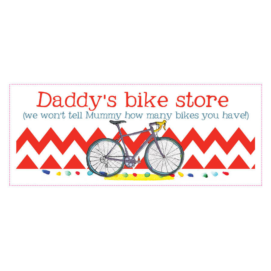 personalised bike shed sign by alice palace