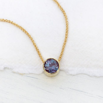 alexandrite birthstone 18ct necklace june gold notonthehighstreet jewellery