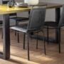 Metal Frame Black Leather Dining Chair, thumbnail 6 of 6