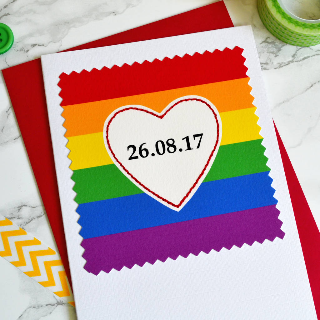 Rainbow Personalised Date Anniversay Card By Jenny Arnott Cards And Ts 9632