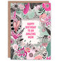 Elegant Boho Wildflowers Pink Flowers Mum Birthday Card, thumbnail 1 of 5