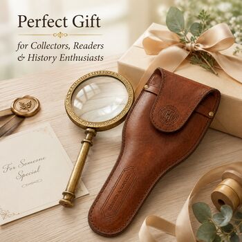 25cm Bronze Magnifying Glass With Leather Case, 9 of 12