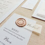 Luxury Wax Seal Wedding Menu Place Cards, thumbnail 2 of 6