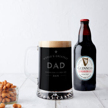 Worlds Greatest Dad Personalised Beer Tankard, 2 of 4