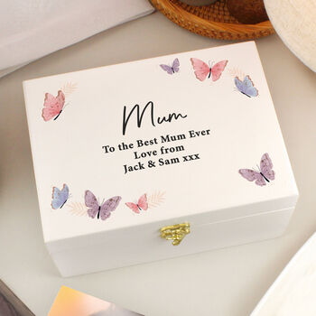 Personalised Butterfly Wooden Keepsake Box, 4 of 5