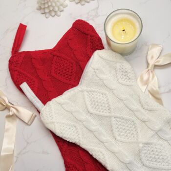 Dog Bone Christmas Stocking – Cute Festive Gift For Dogs And Puppies In Red Or White, 5 of 9