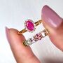 Rainbow Multicoloured Gemstone Half Eternity Ring, thumbnail 11 of 12