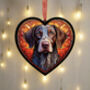 German Shorthaired Pointer Stained Glass Effect Heart Suncatcher, thumbnail 2 of 5