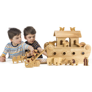 Deluxe Natural Wood Noah's Ark Playset + 24 Characters, 3 of 7