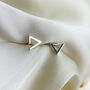 Sterling Silver Triangle Stud Earrings, thumbnail 5 of 6