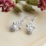 Sterling Silver Celtic Flower Dangly Earrings, thumbnail 2 of 3