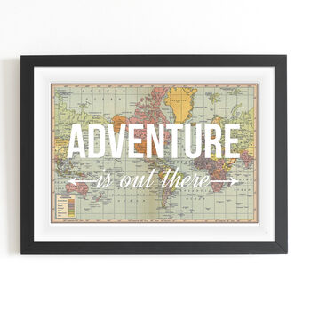'Adventure Is Out There' World Map Poster, 3 of 4