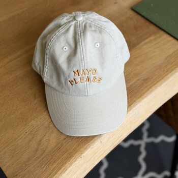 Mayo Please Embroidered Slogan Cap, 2 of 4