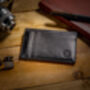 Black Saffiano Leather Card Holder With Rfid Protection, thumbnail 1 of 5