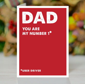 Funny Father's Day Card, Number One, Uber Driver, 4 of 4