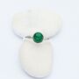 Emerald Green Ring, Adjustable Sterling Silver Band, thumbnail 5 of 10