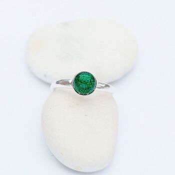 Emerald Green Ring, Adjustable Sterling Silver Band, 5 of 10