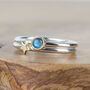 4mm Labradorite Silver And 9ct Gold Stackable Ring, thumbnail 7 of 9