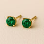 9ct Gold May Emerald Birthstone Stud Earrings, thumbnail 1 of 4