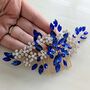 Royal Blue Crystal Hair Comb, thumbnail 5 of 5