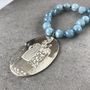 Personalised Photo Memory Necklace With Blue Agate, thumbnail 2 of 6
