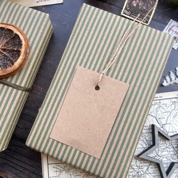 Green Stripe Paper Fibre Wrapping Paper, 3 of 6