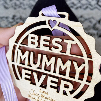 Personalised Wooden 'Best Mum Ever' Medal, 3 of 3