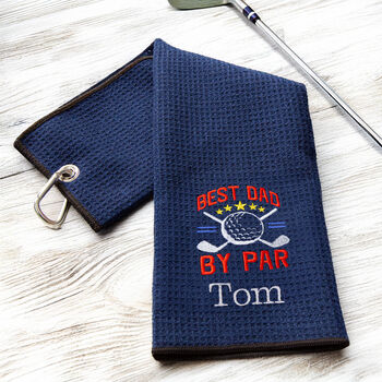 Personalised Coolest Dad By Par Novelty Golf Towel, 2 of 12