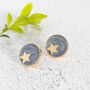 Gold Plated Star Circle Stud Earrings, thumbnail 7 of 11