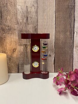 Galileo Thermometer Clock And Storm Glass Weather Station, 2 of 7
