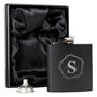 Personalised Geometric Black Hip Flask, thumbnail 2 of 7