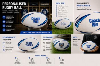 Personalised Rugby Ball, 5 of 12