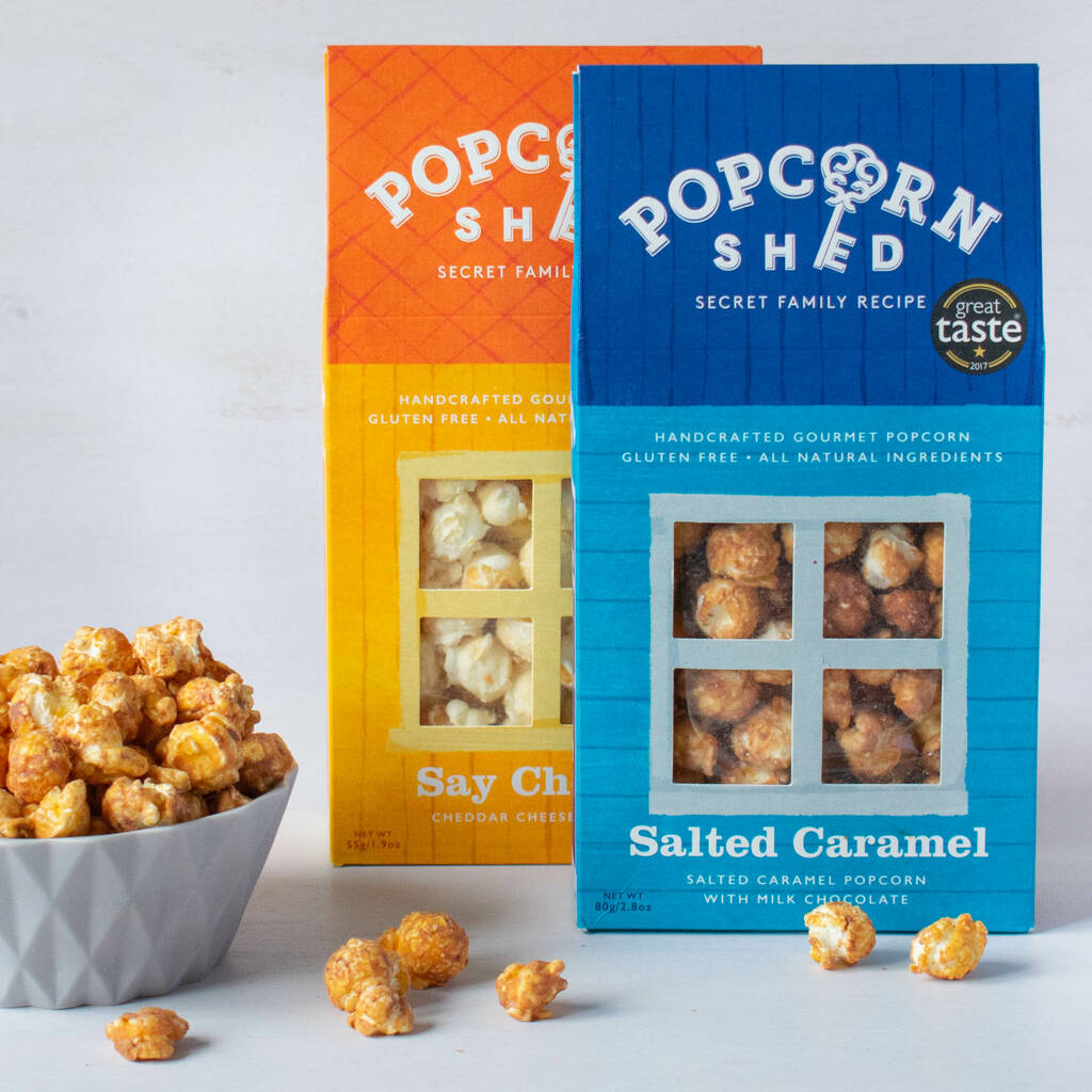 Cheese And Caramel Gourmet Popcorn Duo Pack By Popcorn Shed